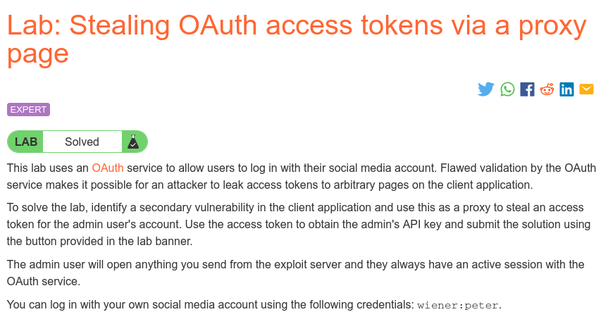Web Security Academy : Going deep on OAuth labs and a beautiful unintended solution